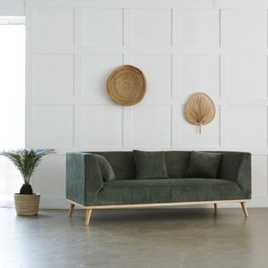 Sofa Aragon 3 Cuerpos FormasHome Verde