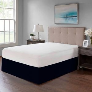 Faldon de Tarima Nube Hogar Drill Liso Queen 152cm X 203cm Azul 30cm