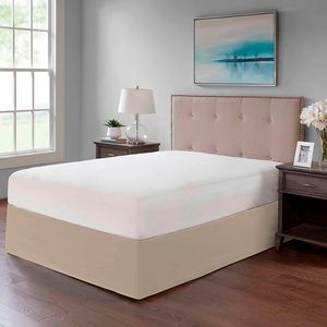 Faldon de Tarima Nube Hogar Drill Liso Queen 160cm X 200cm Beige claro 25cm