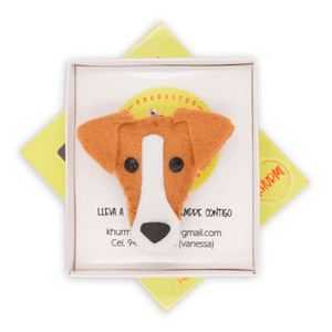 Llavero Dog Lover Khurmi Fox Liso Marrón/Blanco Hecho a Mano