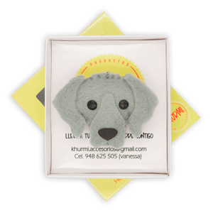 Llavero Dog Lover Khurmi Weimaraner Plomo Hecho a Mano