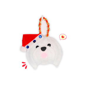 Colgante Navidad Dog Lover Khurmi Maltés Hecho a Mano