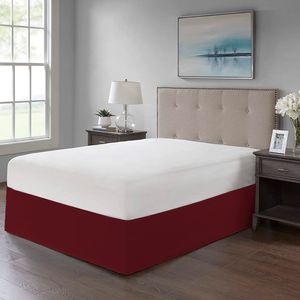 Faldon de Tarima Nube Hogar Drill Liso King 200cm X 200cm Rojo Vino 25cm