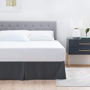 Faldon de Tarima Nube Hogar Drill con Pinzas Queen 152cm X 203cm Gris Oscuro 35cm