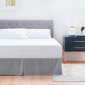 Faldon de Tarima Nube Hogar Drill con Pinzas King 200cm X 200cm Gris claro 35cm