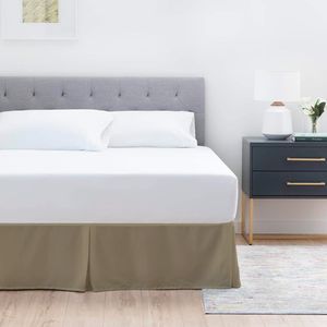 Faldon de Tarima Nube Hogar Drill con Pinzas King 200cm X 200cm Beige Oscuro 25cm