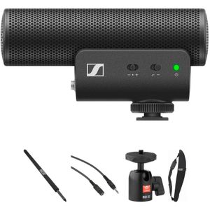 Kit de Micrófono de Cañón Sennheiser Mke 400 para Montaje en Cámara con Pértiga y Accesorios