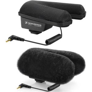 Kit de Micrófono Estéreo de Cañón Sennheiser Mke 440 con Parabrisas de Piel Sintética