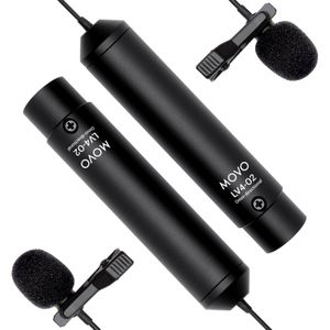 Par de Micrófonos de Solapa Omnidireccionales Movo Photo Lv4 O2 con Conector Xlr