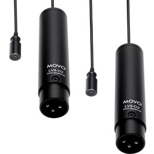Par de Micrófonos de Solapa Omnidireccionales Movo Photo Lv4 O2 con Conector Xlr