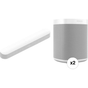Kit de Altavoces Inalámbricos Sonos One Sl Generación 2 Blanco y Barra de Sonido Sonos Beam