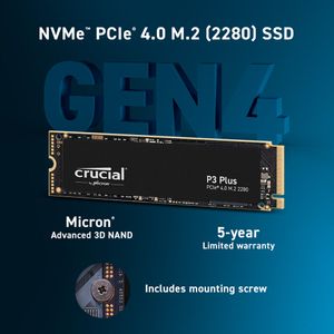 Ssd Interno M.2 Crucial P3 Plus Nvme Pcie 4.0 de 2Tb