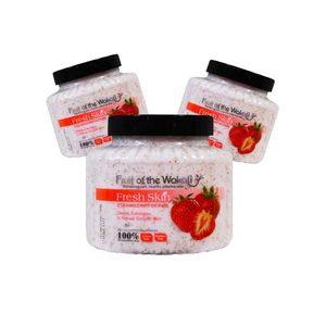 Exfoliante Corporal de Fresa Fruit of the Wokali 500 Gramos 3 Unidades