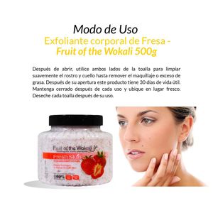 Exfoliante Corporal de Fresa Fruit of the Wokali 500 Gramos 3 Unidades