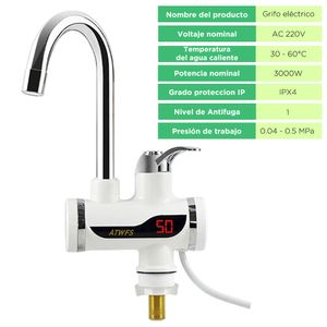Caño Grifo Eléctrico Calentador De Agua Instantáneo