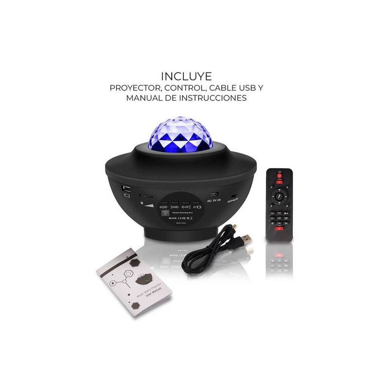 Proyector Luces Laser Galaxia Parlante Bluetooth Control Usb 