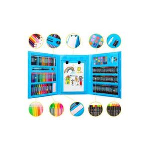 Mega Set de arte y Dibujo 208 Pzs para Niños Celeste