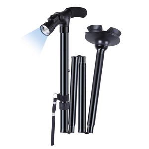 Bastón Para Caminar Plegable Con Luz LED Ortopédico Antideslizante