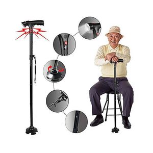 Bastón Para Caminar Plegable Con Luz LED Ortopédico Antideslizante