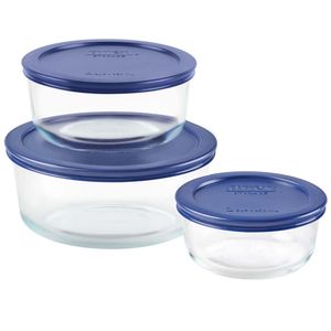 Set de Refractarios PYREX Redondo 3un C/Tapa