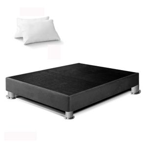 Box Tarima LeMueble 1.5 Plz Plomo Oscuro + 2 Almohadas
