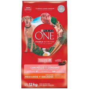 Alimento para Perros ONE Adulto Mediano y Grande Bolsa Sabor Cordero 12Kg