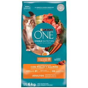 Alimento para Gatos ONE Adultos Medianos y Grandes Salmón Bolsa 6Kg