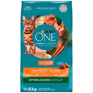 Alimento para Gatos Estirilizados ONE Adulto Todas Las Razas Bolsa 6Kg