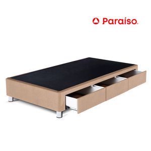 Cama Box Tarima PARAISO C/Cajones 1.5 Plazas Champagne