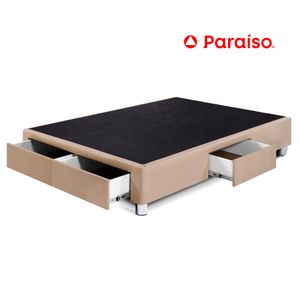 Cama Box Tarima PARAISO C/Cajones 2 Plazas Champagne