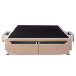 Cama Box Tarima PARAISO C/Cajones 2 Plazas Champagne