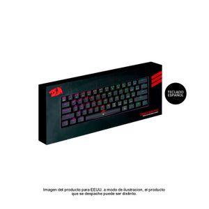 Teclado Gamer Redragon Dragonborn Spanish K630Rgb-Black-Red Switch