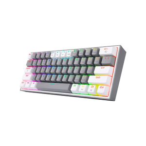 Teclado Gamer Redragon Fizz Pro Wireless Spanish K616 Rgb Gw Grey White