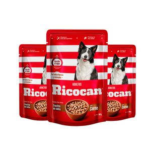 Paté Trocitos de Carne para Perro Adulto Ricocan 100g 3un