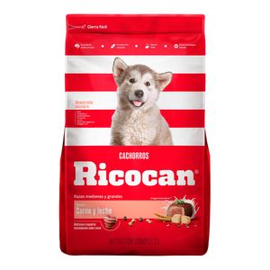 Comida Cachorro Medianos y Grande Ricocan Carne y Leche 22kg