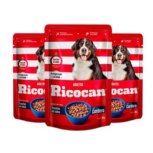 Paté Trocitos de Cordero para Perro Adulto Ricocan 100g 3un