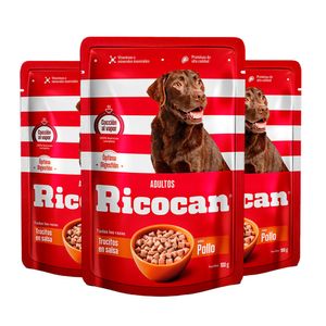 Paté Trocitos de Pollo para Perro Adulto Ricocan 100g 3un
