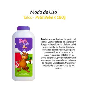 Talco Petit Bebé x 180 Gramos