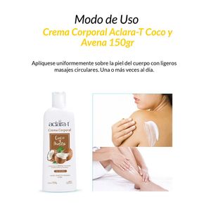 Crema Corporal Aclara-T Coco y Avena 150 Gramos 2 Unidades