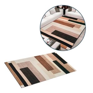 Alfombra Multicolor Moderna 160 X 230cm Sala Cocina Habitacion Diseño Madera