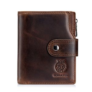 Billetera Hombre Cuero Genuino Schlatum SC8317 Marron