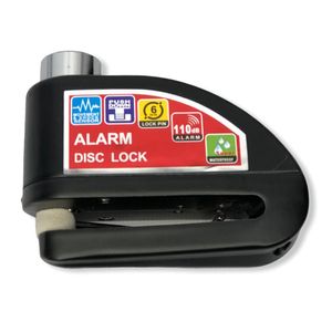 Candado de Disco con Alarma para Moto en Negro