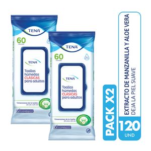 Pack Toallas Húmedas para adulto TENA Clásicas x 120un