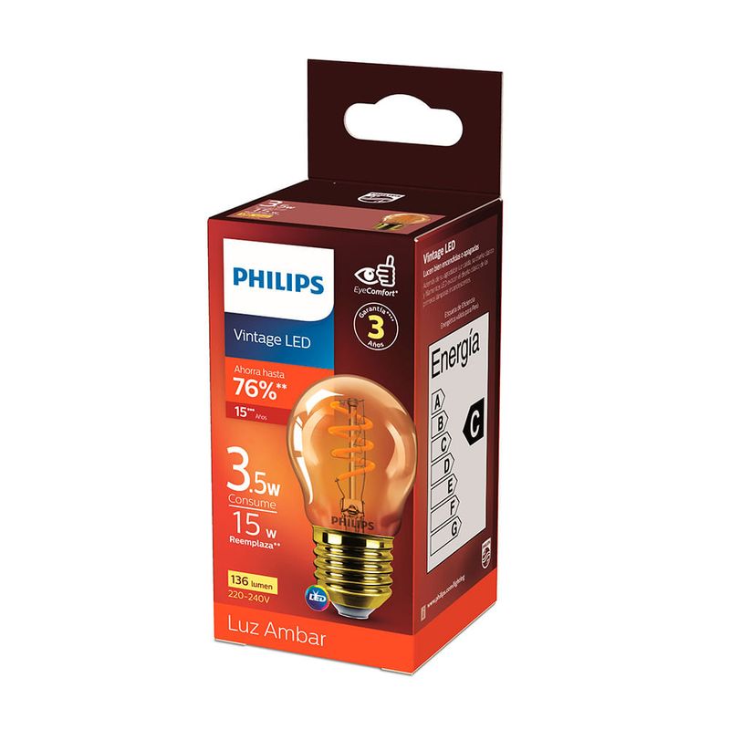 Focos LED Philips 10 W Luz Cálida 2 Piezas