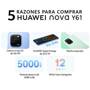 HUAWEI Smartphone Nova Y61 Negro 4GB+64GB Dual Sim