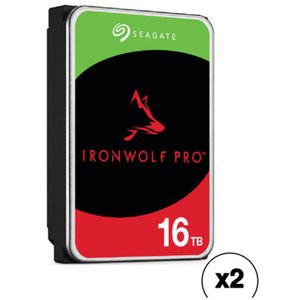 Disco Duro Interno Nas Seagate Ironwolf Pro de 16Tb 7200 Rpm Sata Iii 3.5 Cmr Oem Paquete de 2