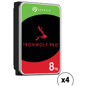 Disco Duro Interno Nas Seagate Ironwolf Pro de 8Tb 7200 Rpm Sata Iii 3.5 Cmr Oem Paquete de 4