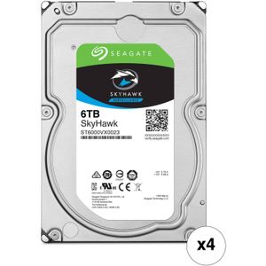 Paquete de 4 Unidades de Disco Duro Interno Seagate Skyhawk Surveillance Sata Iii de 6Tb Oem 3.5