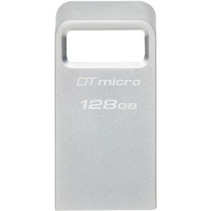 Unidad Flash Usb Kingston Datatraveler Micro de 128Gb Plata