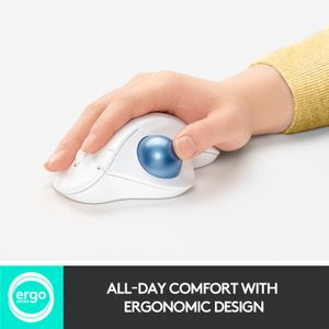 Mouse Inalámbrico Logitech Ergo M575 con Trackball Blanco
